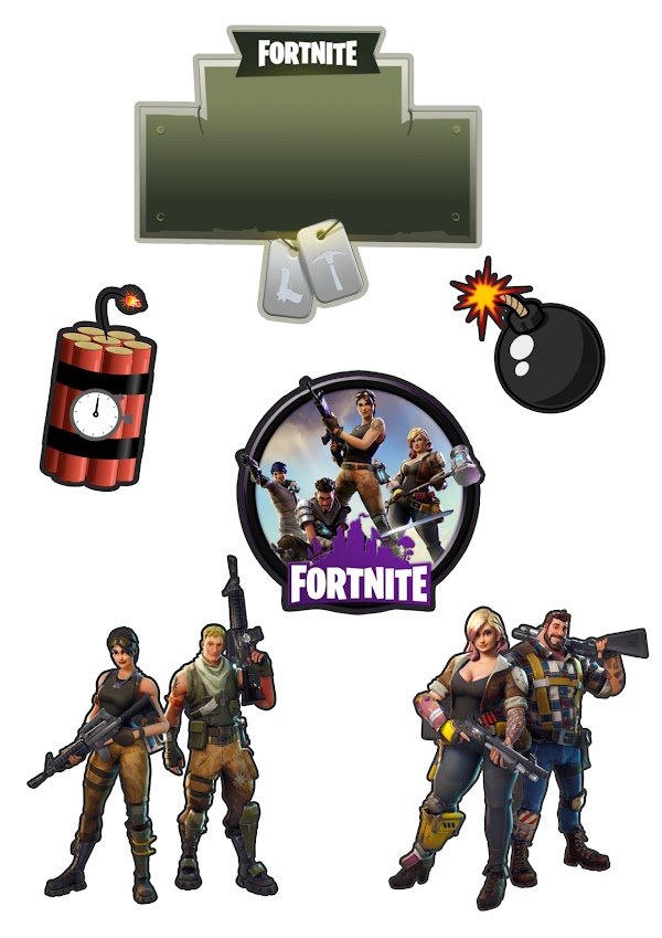 Cake Topper Fortnite Battle Royale Gamer (PDF + JPG)