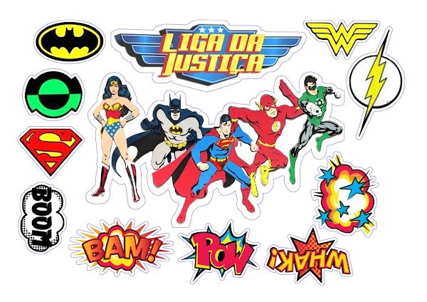 Cake Topper Liga de la Justicia Superhéroes (PDF + JPG)