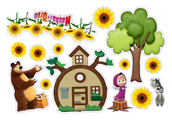 Cake Topper Masha y el Oso Infantil (PDF + JPG)