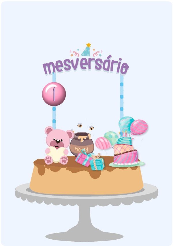 Cake Topper Mesversario Bebé Tierno en Pastel
