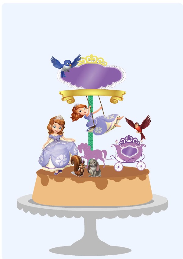 Cake Topper Princesita Sofía en Pastel Real