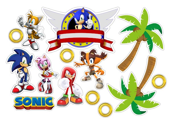 Cake Topper Sonic The Hedgehog Veloz (PDF + JPG)