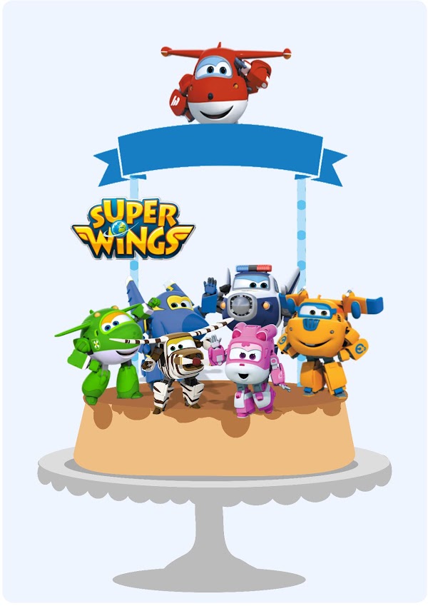 Cake Topper Super Wings en Pastel Infantil de Fiesta
