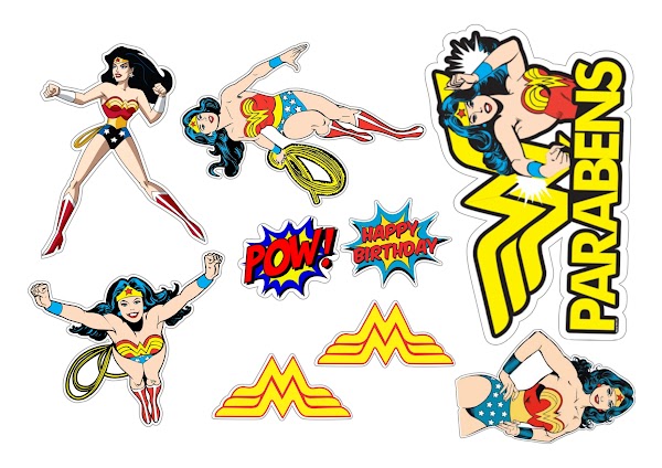 Cake Topper Mujer Maravilla Wonder Woman (PDF + JPG)