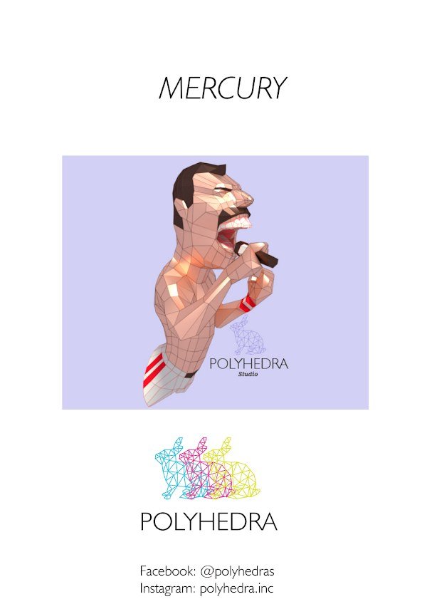 Freddie Mercury – Busto Escultura 3D Papercraft
