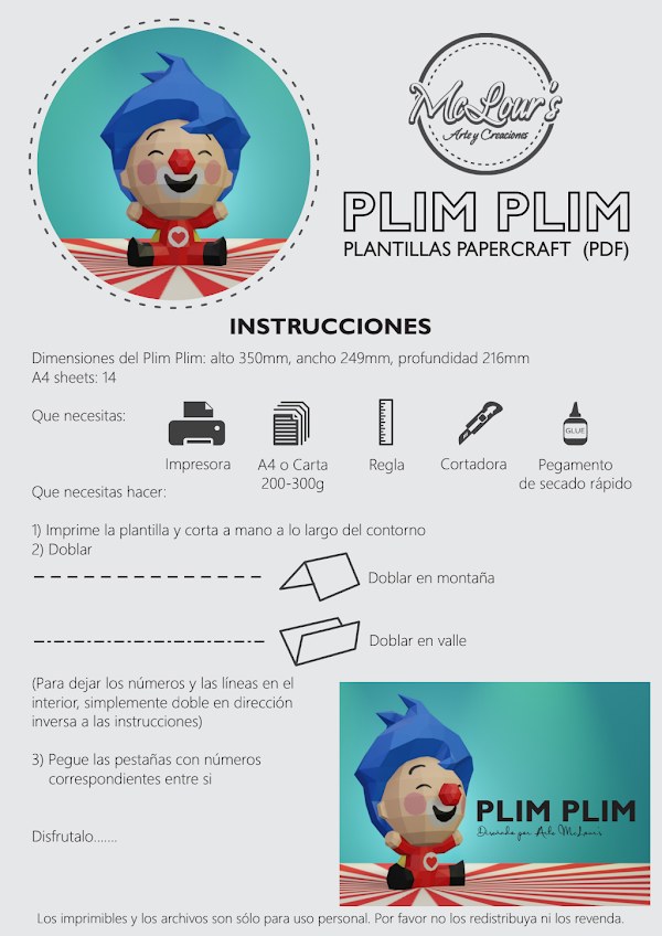 Payasito Plim Plim 3D – Figura para Fiesta Infantil