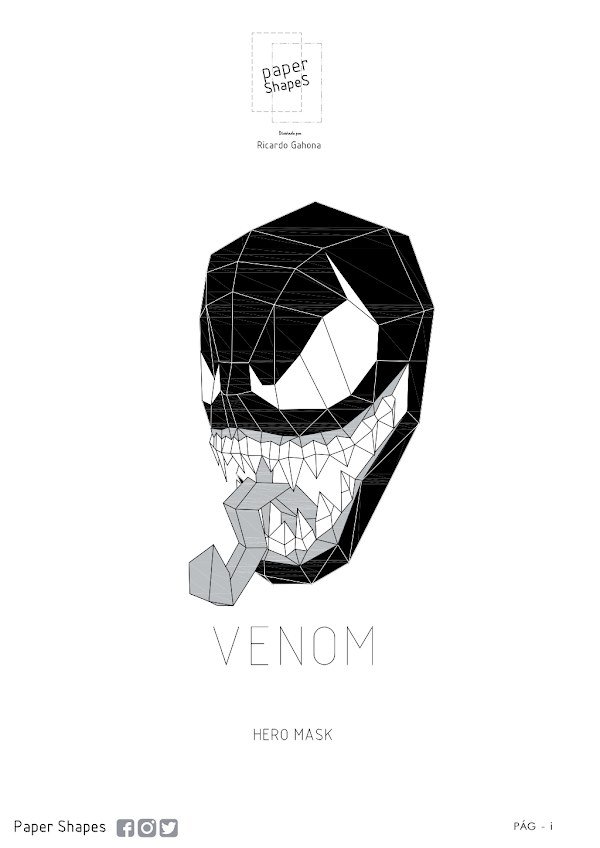 Venom Busto Poligonal 3D