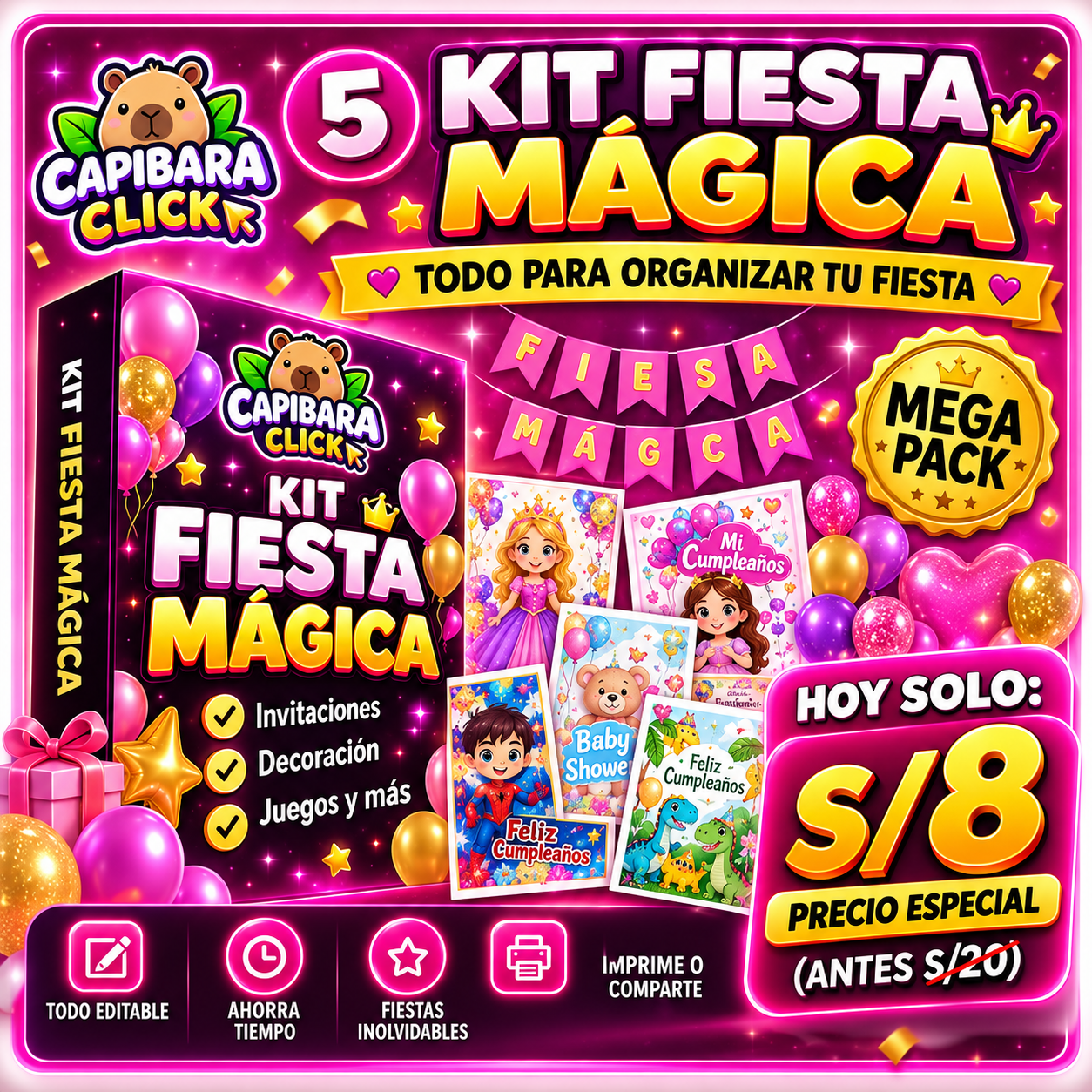 Kit Fiesta Mágica – Curso y Mega Pack de Fiesta Completo